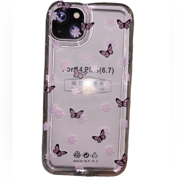 iPhone 14 Plus Pink Butterflies and Flowers Case NWT - Picture 1 of 1